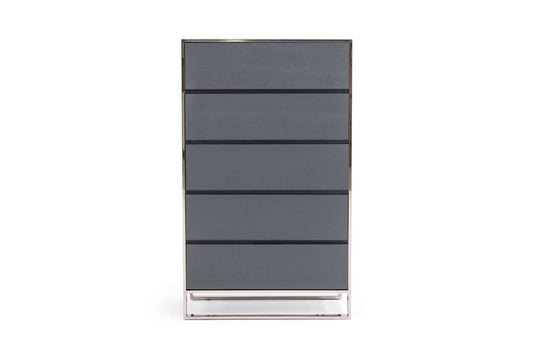 Jolene Modern Grey Oak 5-Drawer Chest