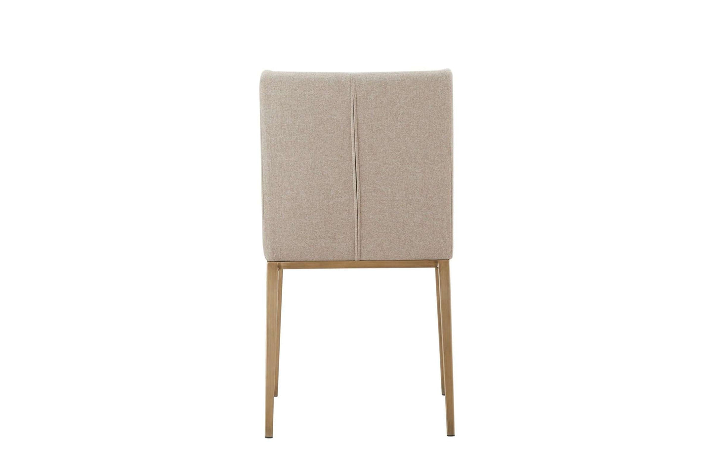 Modrest Mimi Contemporary Beige Fabric Dining Chair with Antique Brass Legs (Set of 2)