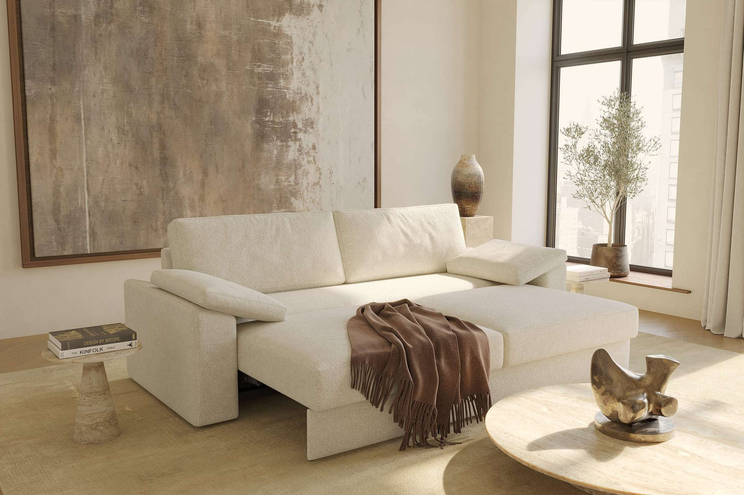 Vilander Sofa Bed w/Cushion Arms (Full Size) Avella Warm Gray