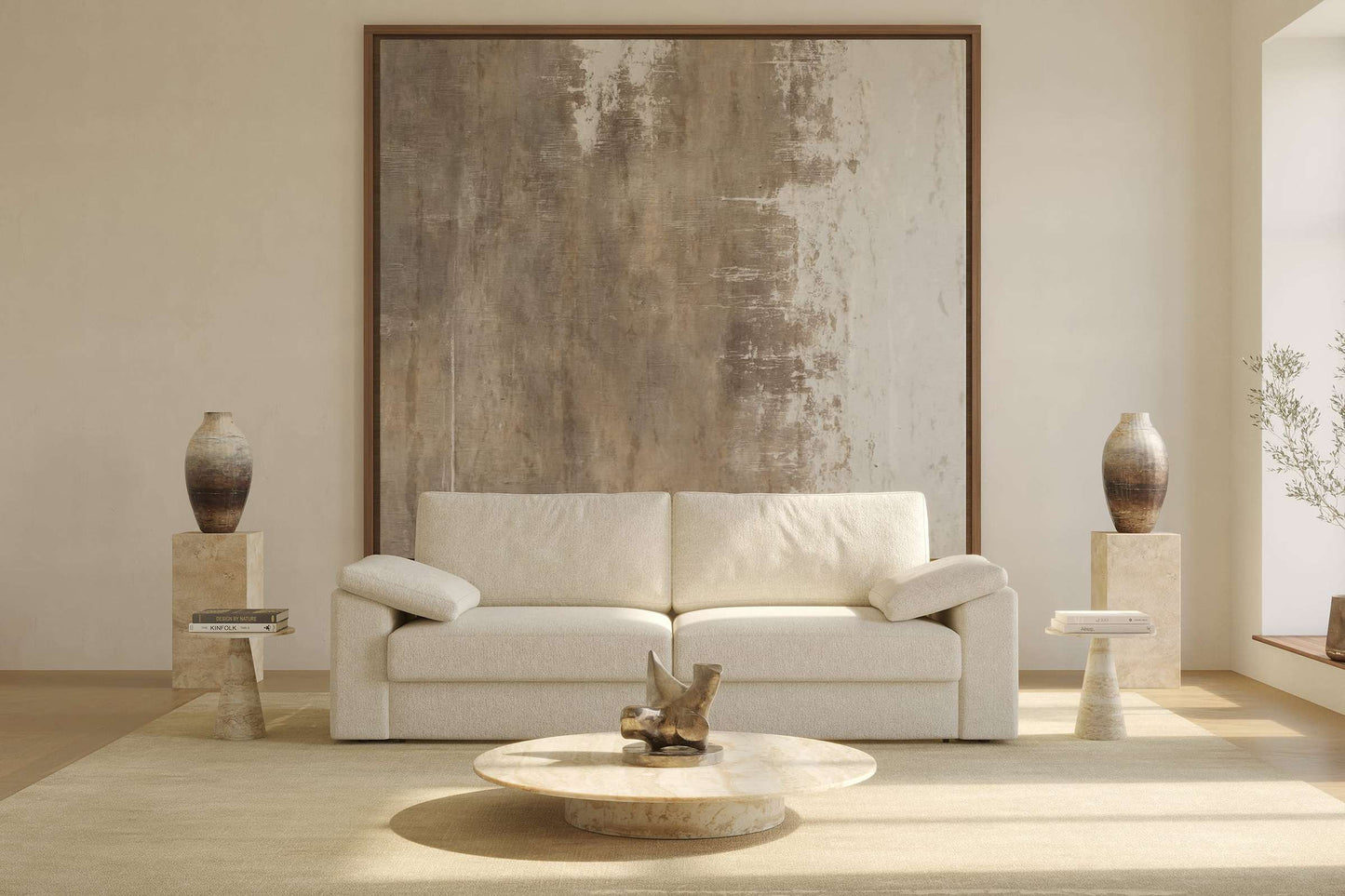 Vilander Sofa Bed w/Cushion Arms (Full Size) Taura Off White