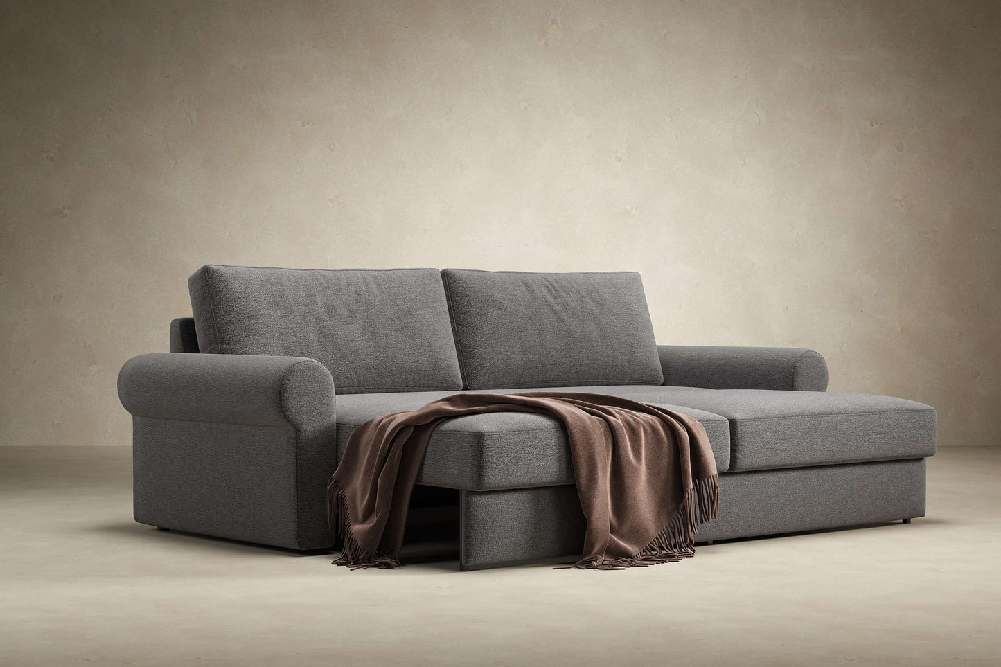 Vilander Sofa Bed w/Roll Arms (Full Size) Avella Warm Gray
