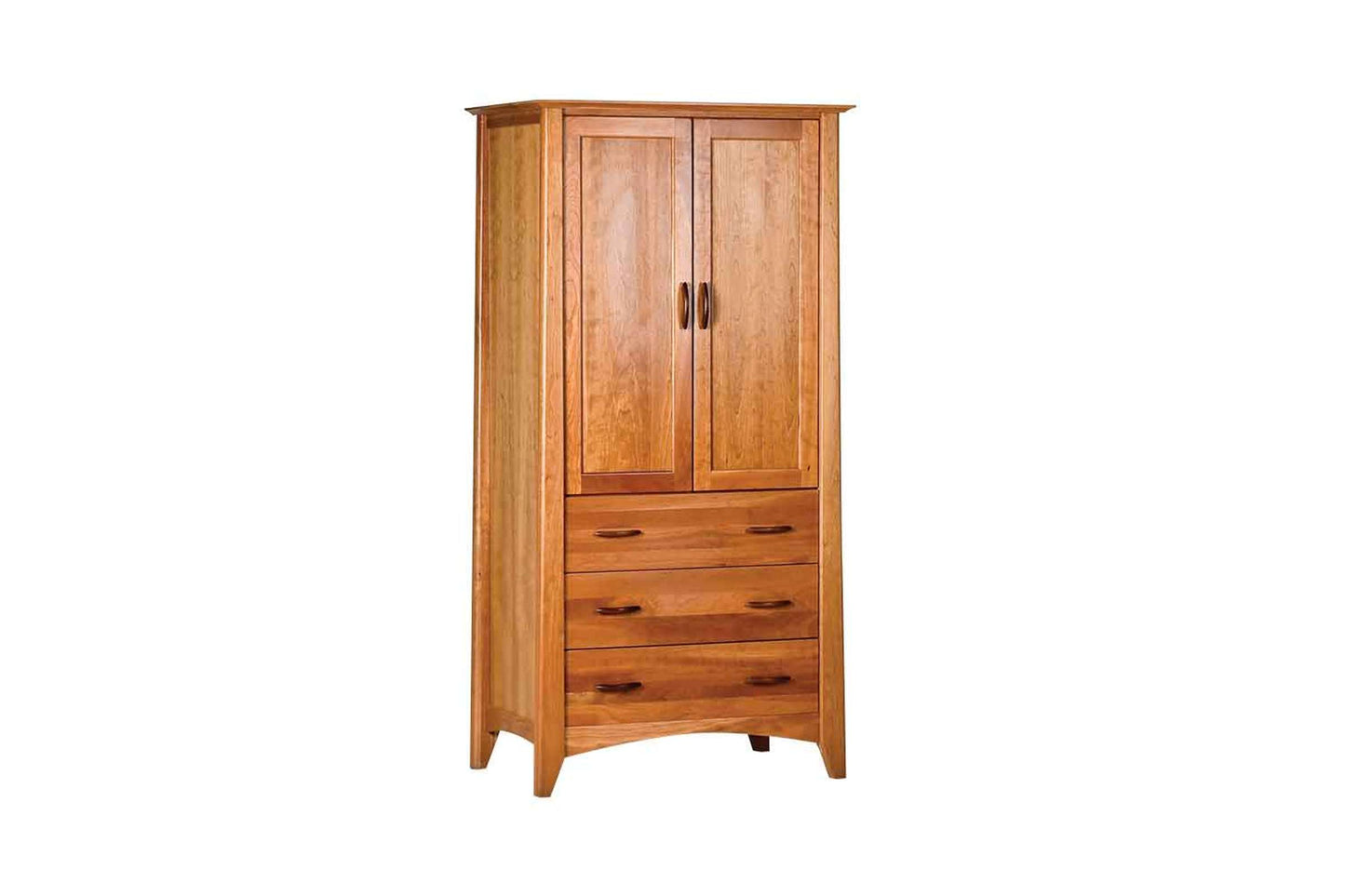 Willow Natural Armoire - Elegant Curved Wood Storage