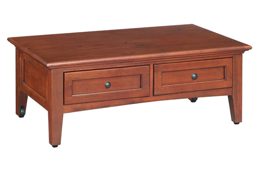 McKenzie Lift Top Coffee Table, Glazed Antique Cherry Finish
