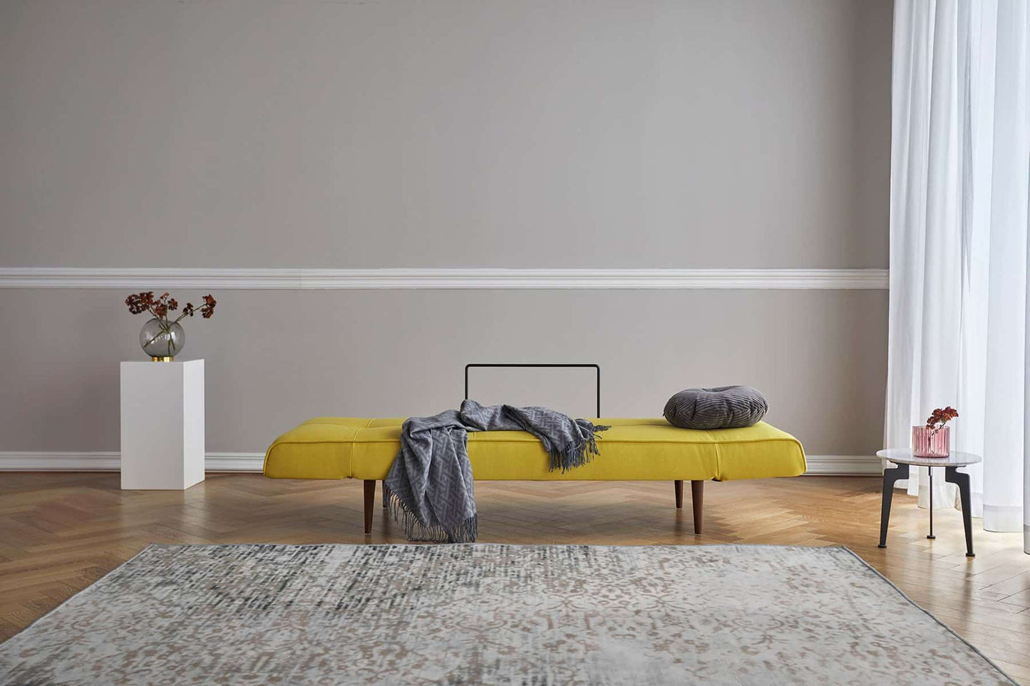Deluxe Daybed Sofa Bed Boucle Ochre