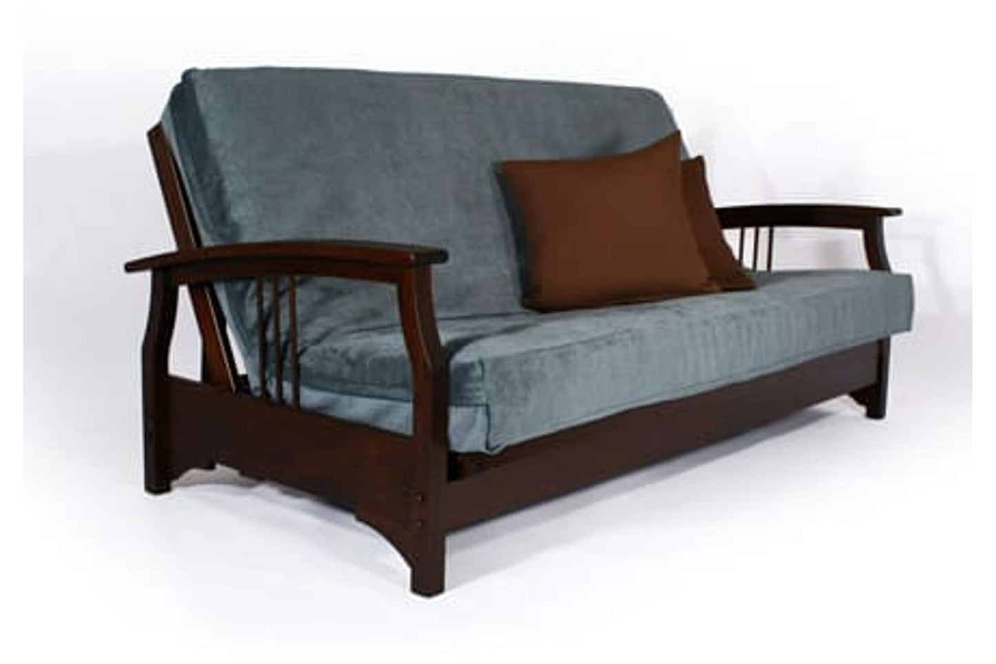 Queen Size Fremont Dark Cherry Wall Hugger Futon Frame