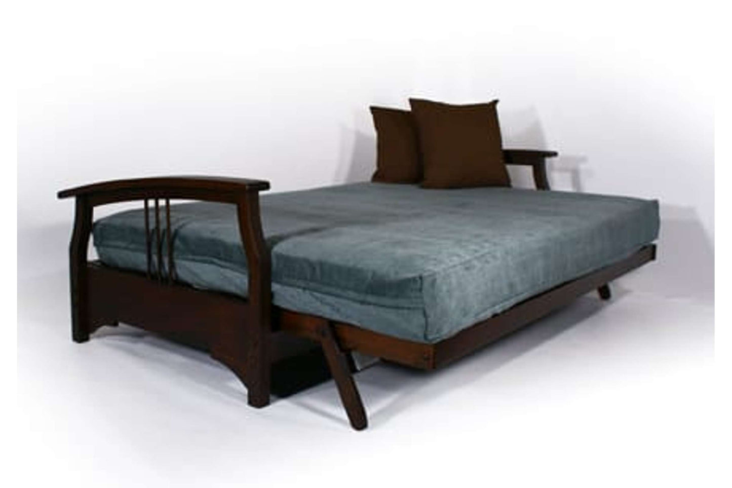 Queen Size Fremont Dark Cherry Wall Hugger Futon Frame