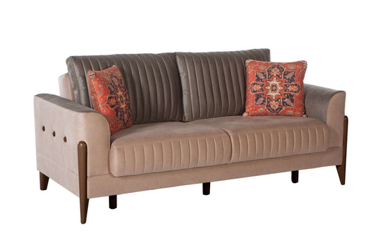 Piero Hande Beige Convertible Loveseat Sleeper Sofa by Bellona