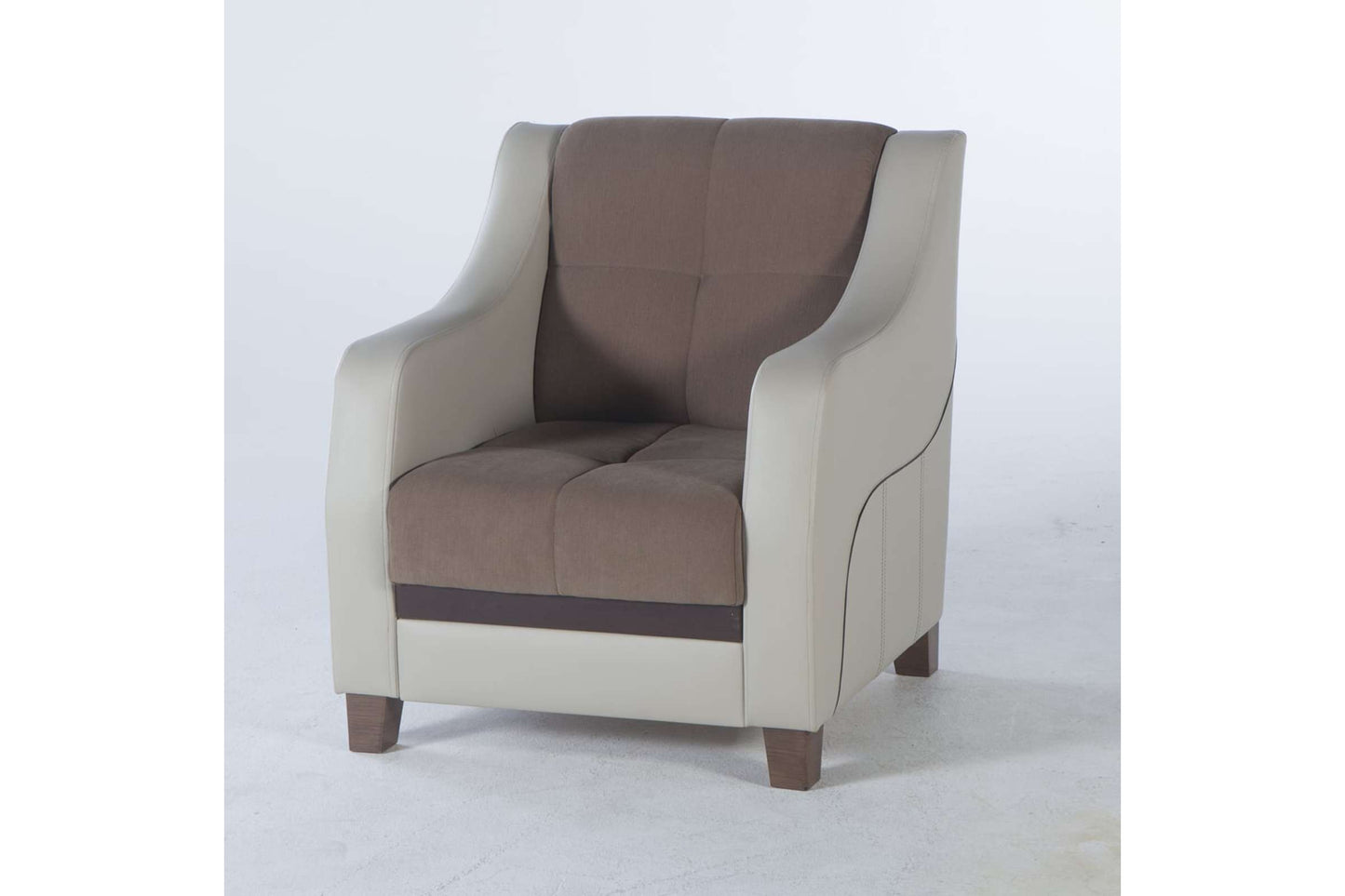 Ultra Optimum Brown Chair by Bellona - Modern Tufted Leatherette Accent Seating