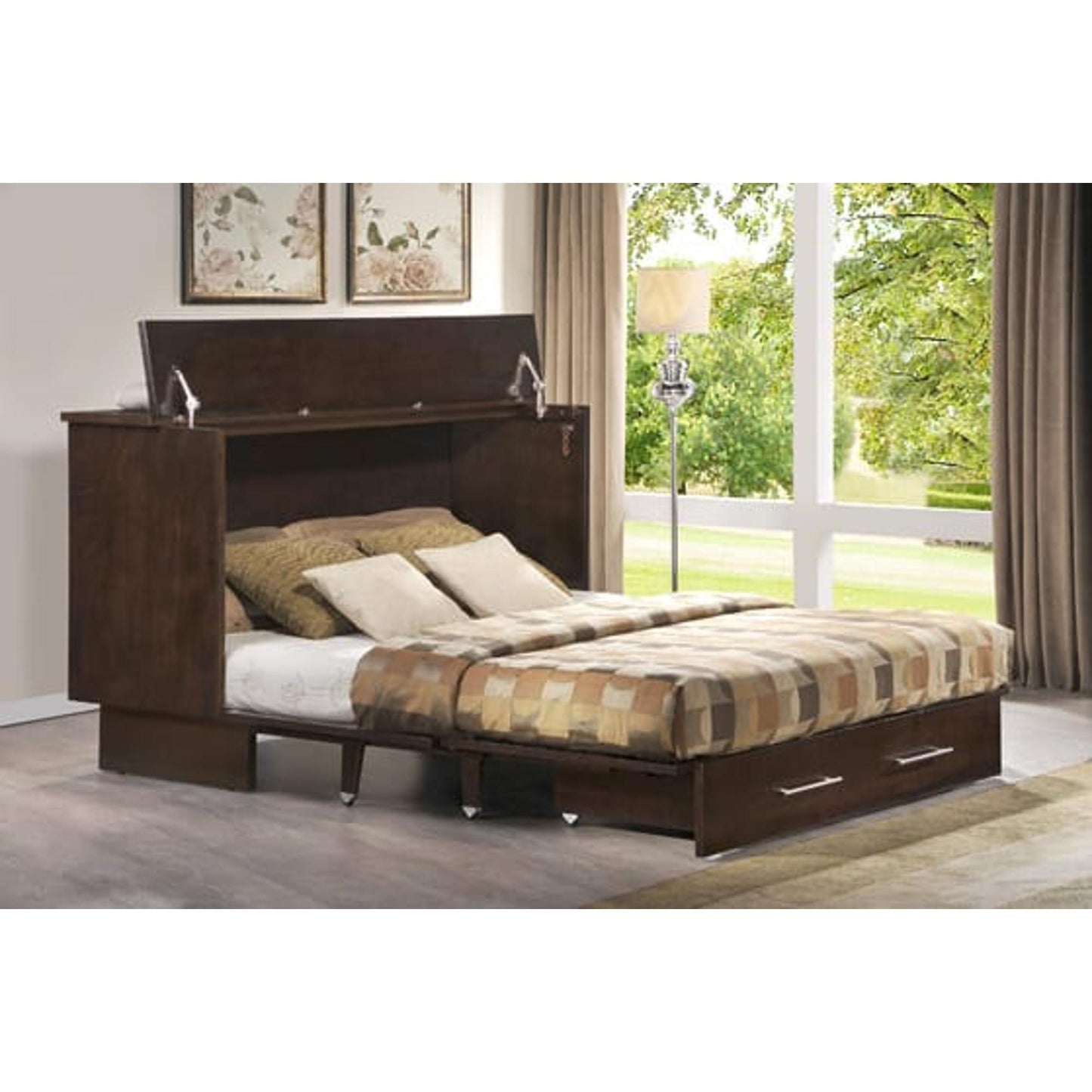Traditional Murphy Cabinet Bed in Espresso (Full)