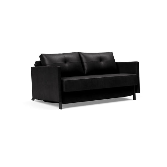Cubed Deluxe Full Sofa Bed w/Arms in Fanual Black