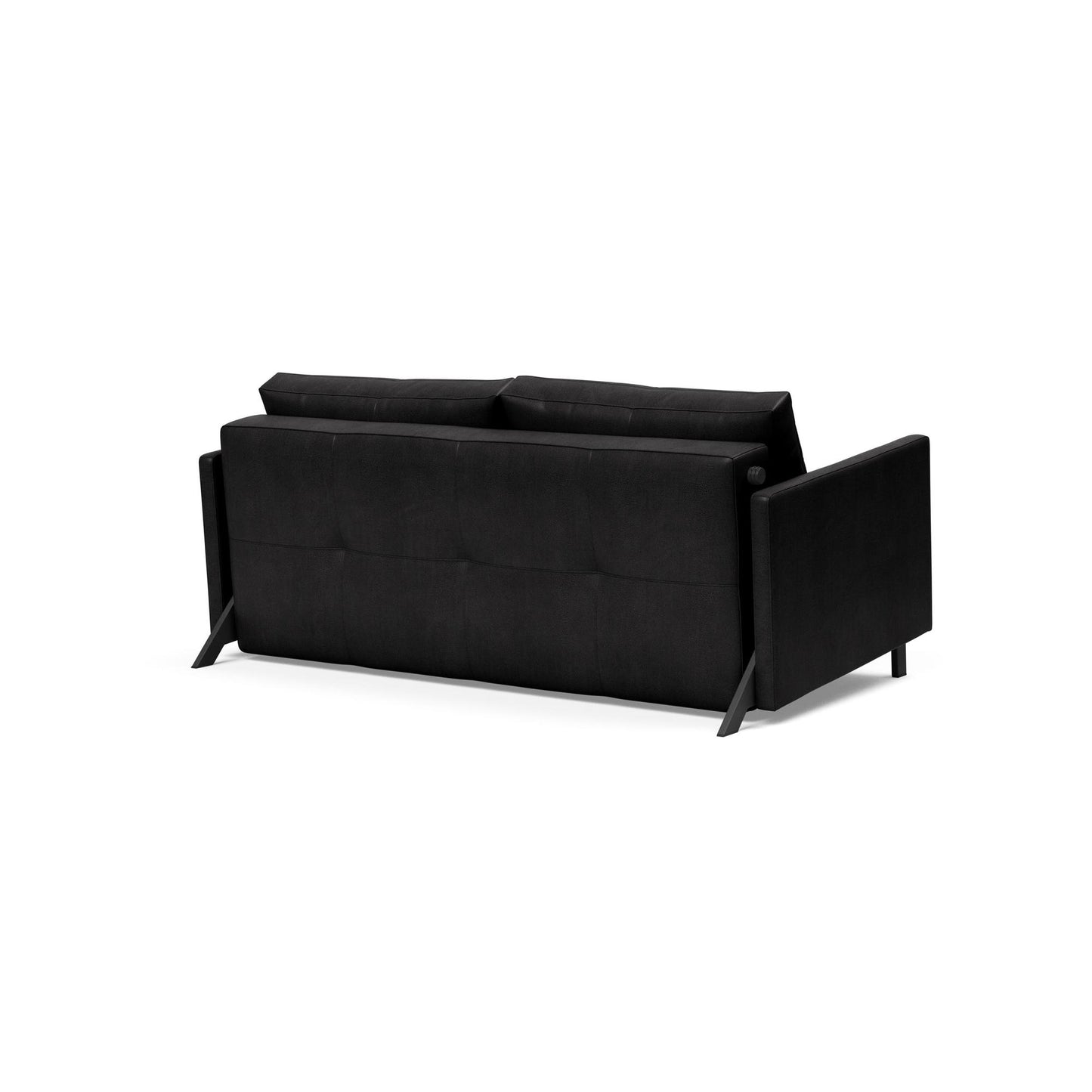 Cubed Deluxe Queen Sofa Bed w/Arms in Fanual Black