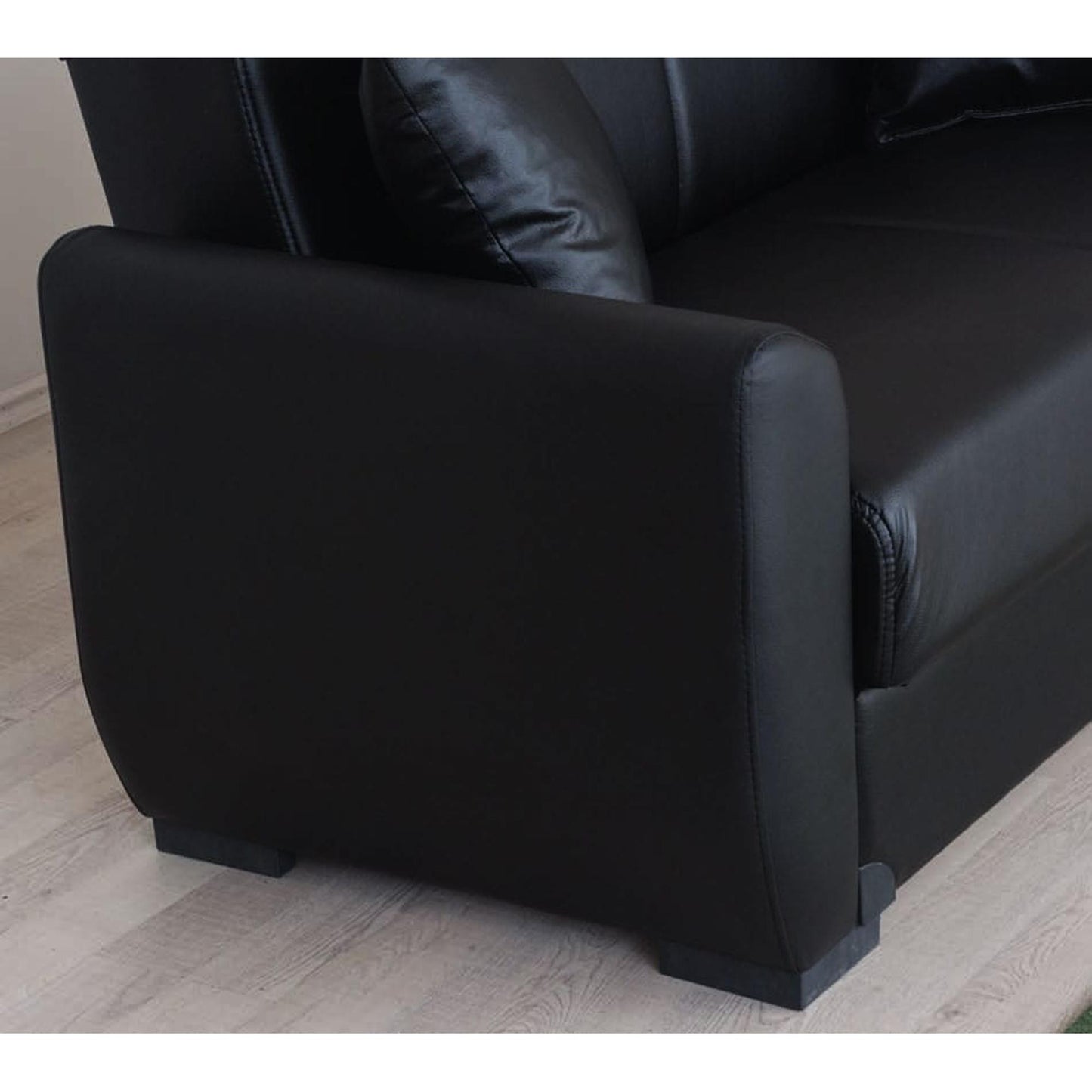 Lola Loveseat in Black PU Leather