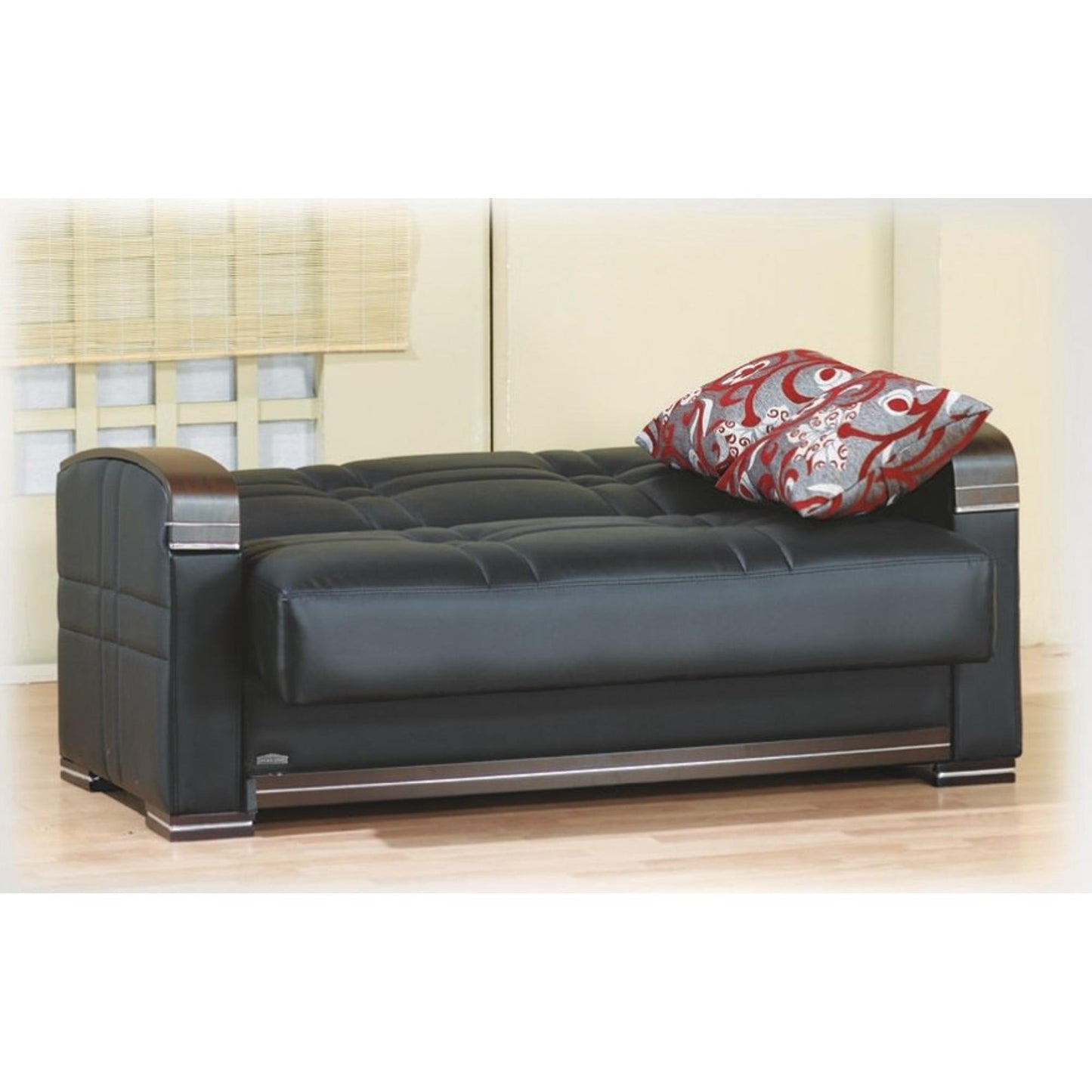 Bronx Loveseat in Black Leather