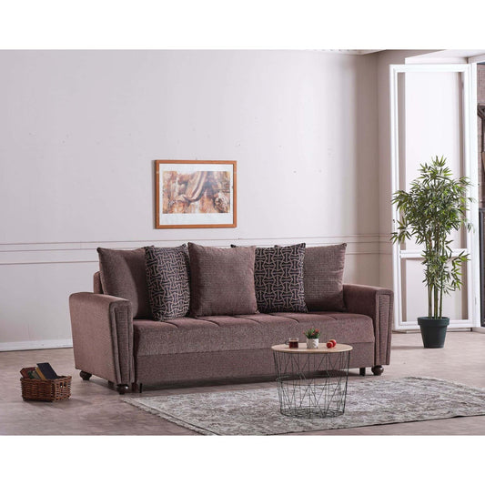 Safena Sofa in Brown Microfiber