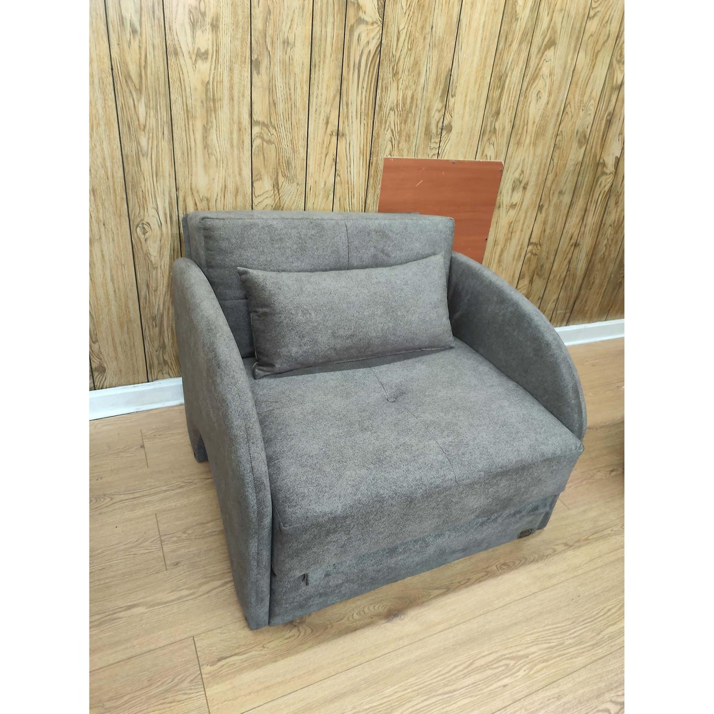 Easy-Flip Deluxe Chair Bed in Brown Fabric