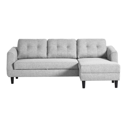 Belagio Sofa Bed With Chaise in Light Gray