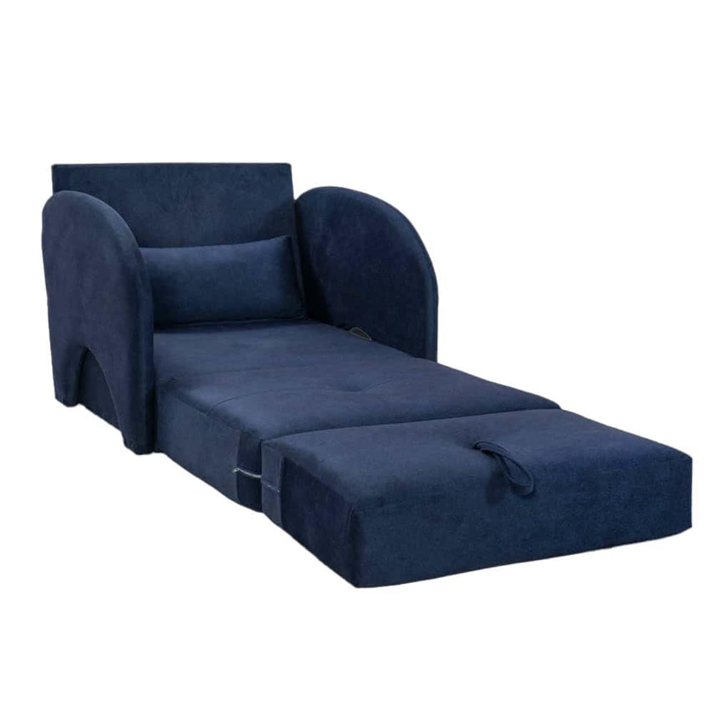 Easy-Flip Deluxe Chair Bed in Blue Fabric