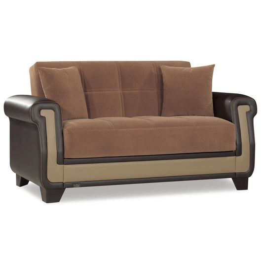 Proline Convertible Loveseat in Brown