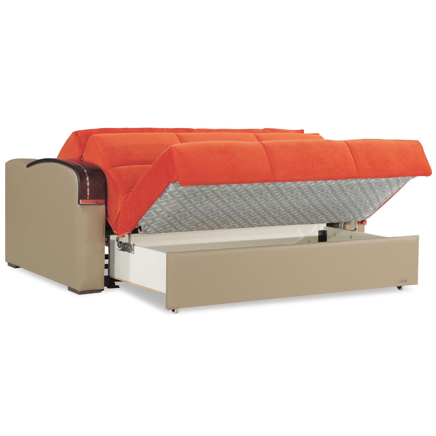 Sleep Plus Convertible Loveseat in Orange