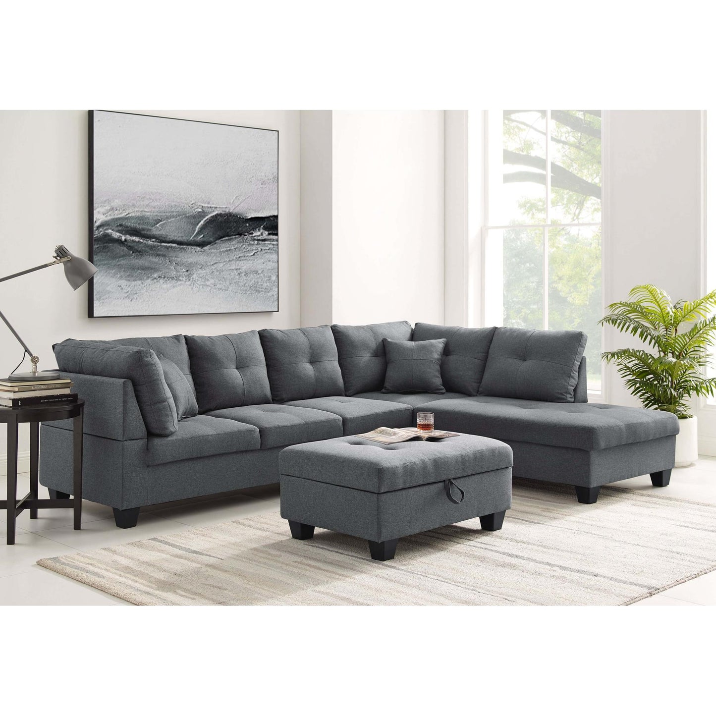 Spencer Sectional Sofa in Dark Gray